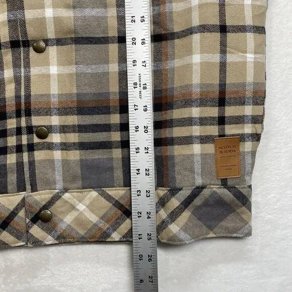 Scotch‎ & Soda Jacket shacket Mens S Sherpa Lined Plaid Flannel Chore Barn
